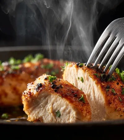 Two forks shredding warm cooked poultry inside a hot cast iron skillet. - how long does cooked chicken last in the fridge