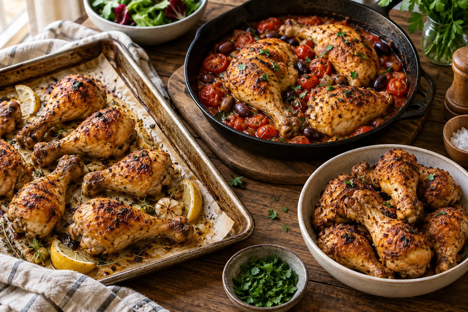 Chicken leg dishes – baked, braised and air fryer chicken legs
